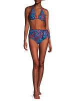 Allison Floral Halter Bikini Top