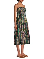 Kristen Smocked Cotton-Blend Midi-Dress