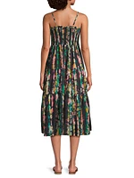 Kristen Smocked Cotton-Blend Midi-Dress