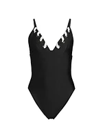 Zoa Contrast-Trim One-Piece Swimsuit