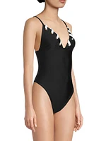 Zoa Contrast-Trim One-Piece Swimsuit