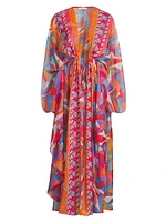 Phebe Printed Tie-Waist Maxi Dress