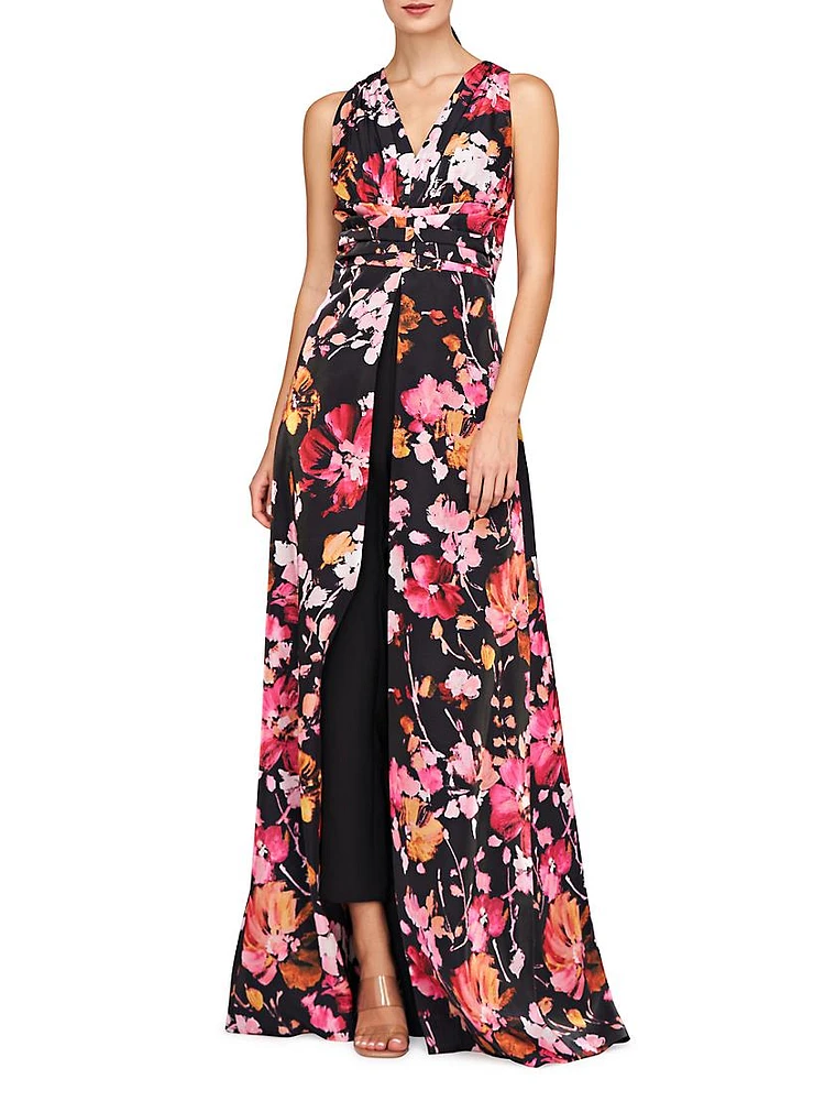 Arlo Floral Organza Walk-Thru Jumpsuit