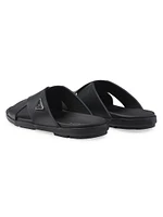 Leather Crisscross Slides