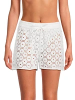 The Charlie Cotton Eyelet Cover-Up Shorts