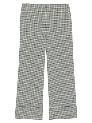 Gingham Virgin Wool-Blend Cuffed Pants