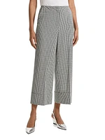 Gingham Virgin Wool-Blend Cuffed Pants