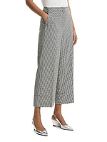 Gingham Virgin Wool-Blend Cuffed Pants