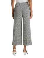 Gingham Virgin Wool-Blend Cuffed Pants