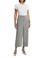 Gingham Virgin Wool-Blend Cuffed Pants