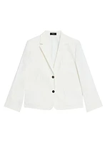 Linen-Blend Shrunken Blazer