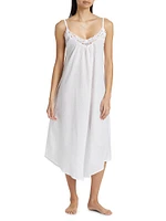 Lace-Trimmed Swiss Dot Cotton Nightgown