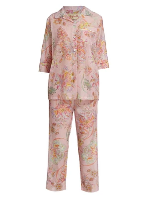 Coco Paisley Cotton-Silk Pajamas