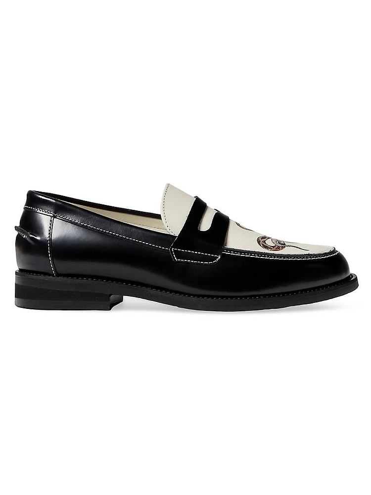 Wilde Snake Leather Penny Loafers