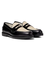 Wilde Rattan Leather Penny Loafers