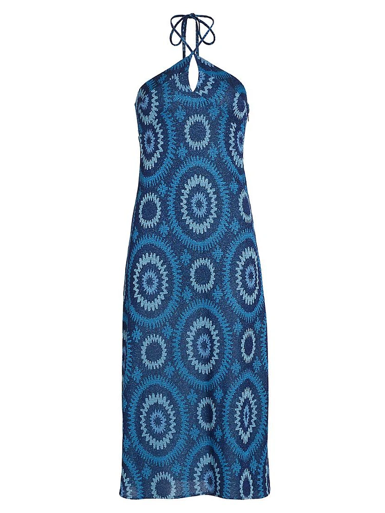 Aya Shimmer Knit Halter Dress