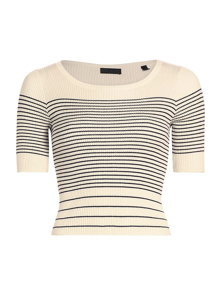 Striped Cotton & Silk Sweater