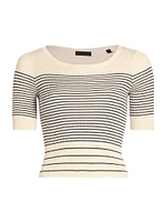 Striped Cotton & Silk Sweater