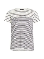 Striped Slub Cotton Jersey T-Shirt