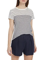 Striped Slub Cotton Jersey T-Shirt