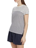 Striped Slub Cotton Jersey T-Shirt