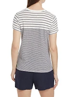 Striped Slub Cotton Jersey T-Shirt