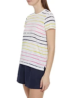 Slub Paint Stroke Stripe T-Shirt