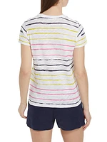 Slub Paint Stroke Stripe T-Shirt