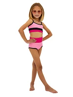 Little Girl's & Girl's Ribbed Colorblock Bikini Set