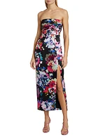 Anja Floral Strapless Belted Midi-Dress