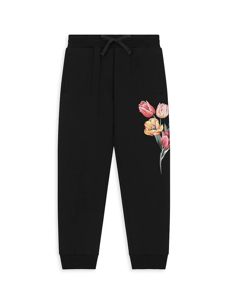 Little Girl's & Tulip Floral Joggers