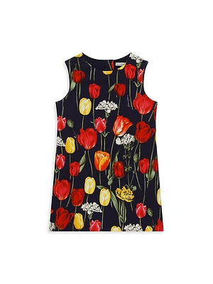 Little Girl's & Tulip Floral Shift Dress