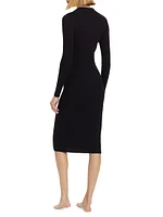 Mallory Cotton & Cashmere-Blend Rib-Knit Polo Dress