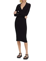 Mallory Cotton & Cashmere-Blend Rib-Knit Polo Dress