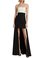 Lorella Strapless High-Low Gown