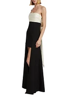 Lorella Strapless High-Low Gown