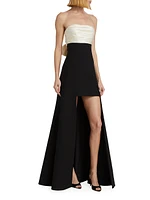 Lorella Strapless High-Low Gown