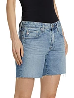 Becke Stretch-Denim Frayed Jean Shorts