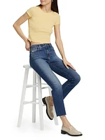 Mari Mid-Rise Skinny Crop Jeans