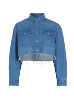 Nashboro Denim Button-Front Crop Shirt