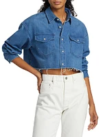 Nashboro Denim Button-Front Crop Shirt