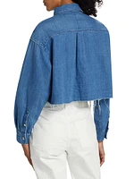 Nashboro Denim Button-Front Crop Shirt