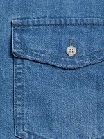 Nashboro Denim Button-Front Crop Shirt