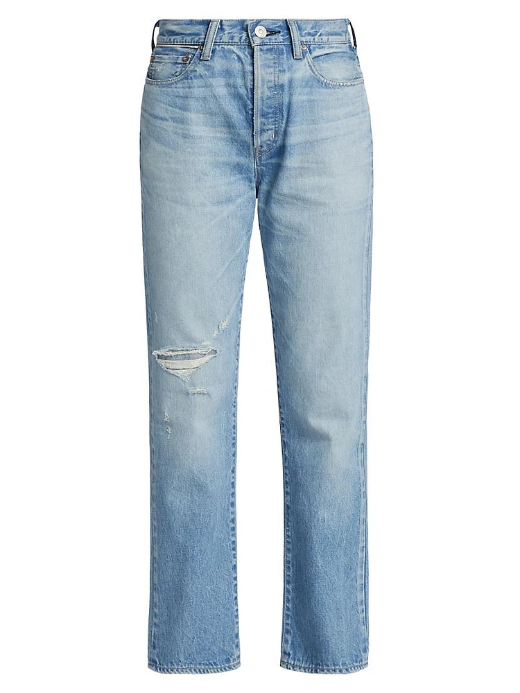 Cliffdale High-Rise Distressed Straight Jeans