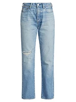 Cliffdale High-Rise Distressed Straight Jeans