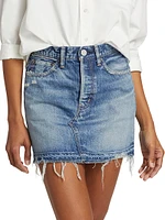 Lincoya Distressed Denim Miniskirt