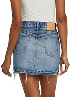 Lincoya Distressed Denim Miniskirt