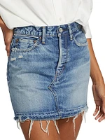 Lincoya Distressed Denim Miniskirt