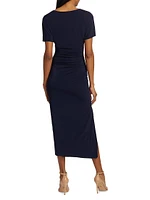 Jersey Ruched T-Shirt Midi-Dress