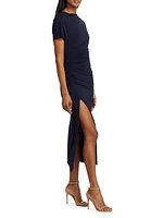 Jersey Ruched T-Shirt Midi-Dress